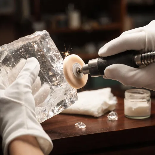 Artisan polishing crystal edge