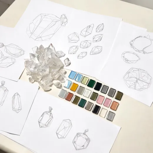 Crystal sketches and samples