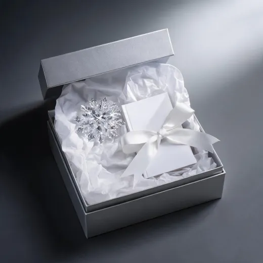 Gift packaging with crystal ornament