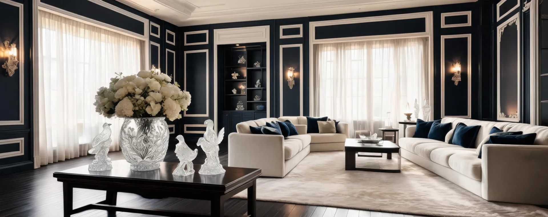 Lalique crystal in hospitality and private interior setting